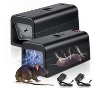 Lot de 2 pièges à souris électriques sans contact pour rats d'intérieur pour la maison, le salon, la cuisine, le garage, réutilisable pour tamias, rongeurs