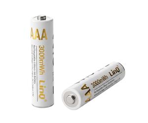Lot de 2 Piles AAA Rechargeables Lithium 3000mWh 1.5V LinQ Blanc