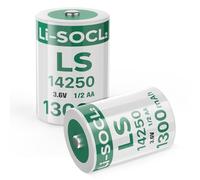Lot de 2 piles au lithium LS14250 3,6 V 1/2AA 1300 mAh, piles ER14250, non rechargeables
