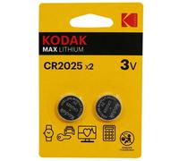 Lot de 2 piles bouton P2R CR2025 Lithum Kodak Gris