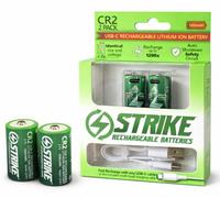 Lot de 2 piles CR2 au lithium Ion 3,7 V 1000 mWh rechargeables USB-C avec câble de charge, pas de boîte de charge nécessaire