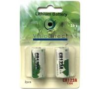 Lot de 2 Piles lithium type CR123A 3V compatibles CR17335 / CR17345 - Visiodirect -