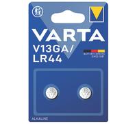 Varta 04276 - Lot de 2 Piles Bouton Alcalines LR44 1.5V 155mAh - Dimensions 11.6mm x 5.4mm - Type V13GA - Usage Unique