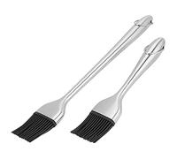 Lot de 2 pinceaux à badigeonner pour barbecue, 20/30 cm, pour sauce, marinade, huile, passe au lave-vaisselle, avec crochet pour steak, poulet, côtes de poulet, barbecue