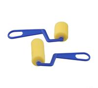 Lot de 2 pinceaux à rouleau éponge jaune pour peinture en mousse, outil d'artisanat artistique avec poignée en plastique pour projets de bricolage et activités pour enfants
