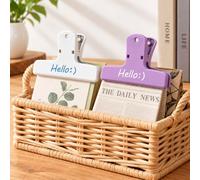 Lot de 2 pinces à frites, pinces magnétiques pour sac de rangement des | Corps en ABS, ouverture à ressort, mâchoires micro-dentelées, 10 x 6 x 2 cm, pour sacs à goûter, notes et tissu
