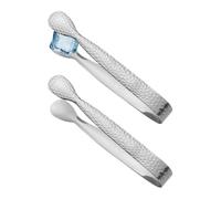Lot de 2 pinces à seau à glace en acier inoxydable pour tranches de citron | Pince de service domestique pour gelée, guimauves, barman, bar, club, restaurant, buffet, traiteur, argent