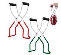 Lot de 2 pinces antidérapantes en acier inoxydable pour bocaux Mason Jar - Résistantes à la chaleur - Anti-brûlure - Outil de mise en conserve de cuisine