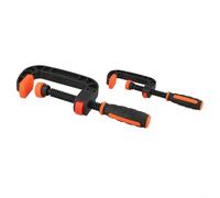Lot de 2 pinces C à dégagement rapide pour le travail du bois avec corps en plastique et mâchoires en caoutchouc pour un serrage rapide dans des projets de bricolage Taille 5,1 cm