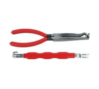 Lot de 2 pinces coupantes à mâchoires incurvées pour conduite de carburant et câblage - Ensemble d'outils de déconnexion à poignée rouge avec barre de levier pour travaux électriques et de tuyaux