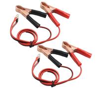 Lot de 2 pinces crocodiles électriques, pinces crocodile isolées 50 A avec fils, câbles de raccordement noirs et rouges pour réparation automobile, chargement batterie, tests électriques