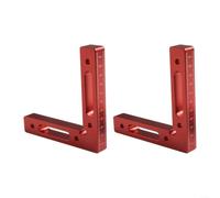 Lot de 2 pinces d'angle à angle droit de 90 degrés en alliage d'aluminium pour cadre photo, armoire, tiroir, soudure, projets de bricolage, 120 mm, rouge