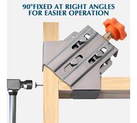 Lot de 2 pinces d'angle - Pinces d'angle à 90° - Acier inoxydable - Mâchoires pivotantes réglables - Conception ouverte - Pour bois, tuyaux métalliques, barres d'acier et verre