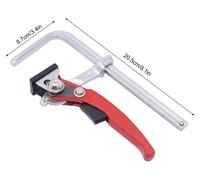 Lot de 2 pinces de fixation pour rails de guidage - Pinces de serrage rapide pour scies sauteuses - 160 x 60 mm - ABS - Pour le travail du bois - Pour les matériaux non métalliques - Rouge/Argent