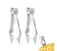 Lot de 2 pinces multifonctions pour enlever les tiges de fruits et légumes, éplucheur de fraises, outil de cuisine, poignée en acier inoxydable argenté