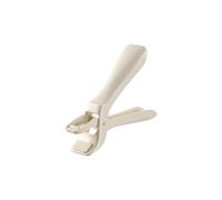 Lot de 2 pinces pour plats chauds, pince bol avec tête en silicone ondulée antidérapante, poignée à levier pour déplacer plats du micro ondes, friteuse à air, cuiseur vapeur, casseroles, beige