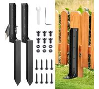 Lot de 2 piquets de réparation robustes de 80 cm, pointes en acier galvanisé pour poteaux de clôture inclinés/cassés, antirouille, pas de creusement - Pour portail de jardin, pergola, boîte aux