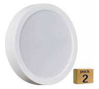 Lot de 2 plafonniers LED ronds surface 24 W 2400 lm 220 x 36 mm pour cuisine,chambre,bureau,salle de bain (lumière froide 6 000 K)