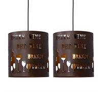 Lot de 2 plafonniers pendule suspension lampe décor motif salle à manger salon spots cappuccino