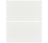 Lot de 2 planches à découper en verre trempé transparent avec motif bulles 52 x 30 cm - Planche de cuisine antidérapante comme planche à trancher, planche à légumes, planche à fromage et planche de