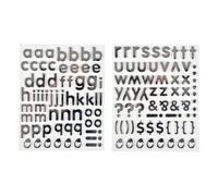 Lot de 2 Planches de Stickers Alphabet 2cm Argent