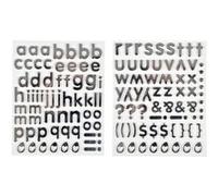 Lot de 2 Planches de Stickers "Alphabet" 2cm Argent Argent G