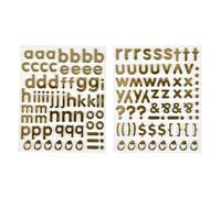 Lot de 2 Planches de Stickers Alphabet 2cm Or