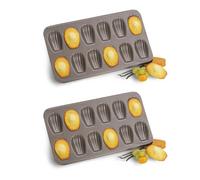 Lot de 2 plaques 12 madeleines revêtu antiadhérent Mathon