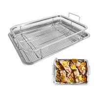 Lot de 2 Plaques à Pâtisserie en Acier Inoxydable avec grille, 32X24x2cm Plaque de cuisson Rectangulaire Pour four et cuisinière - Grande plaque de four et grille à gâteau