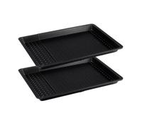Lot de 2 plaques à pizza rectangulaires perforées extensibles 37 à 52 x 33 cm Zenker Black Metallic