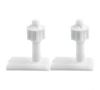 Lot de 2 plaques coulissantes pour lunette de WC Blanc | Fixe les sièges vacillants, comprend 2 vis, 2 boulons, 2 plaques, 2 rondelles, plastique blanc, ajustement standard universel