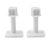 Lot de 2 plaques coulissantes pour lunette de WC Blanc | Fixe les sièges vacillants, comprend 2 vis, 2 boulons, 2 plaques, 2 rondelles, plastique blanc, ajustement standard universel