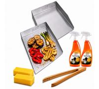 Lot de 2 plaques de cuisson 30 x 20 cm, avec bord de service, compatibles avec Napoleon PRO605