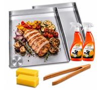 Lot de 2 plaques de cuisson 30 x 40 cm, bord réversible, compatible avec Santos série S-/P