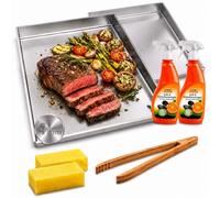 Lot de 2 plaques de cuisson 30 x 40 cm, évacuation de graisse, compatibles avec barbecue sphérique Weber 57