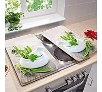 Lot de 2 plaques de protection universelles en verre - Pour cuisinière