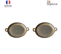 Lot de 2 plateaux à fruits dorés - wabi-sabi - 31×25×2 cm