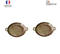 Lot de 2 plateaux à fruits wabi-sabi - vert matcha - 31×25×2 cm
