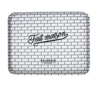 Lot de 2 plateaux de service en plastique collection BROOKLYN blanc et noir