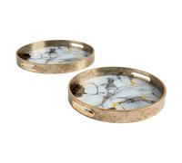 Lot de 2 Plateaux Déco Inaya 35cm Doré
