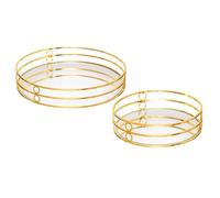 Lot de 2 Plateaux Déco Miroir ""Feel"" 30cm Or