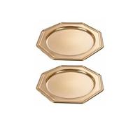 Lot de 2 Plateaux Déco Octogonaux 30cm Or