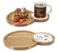 Lot de 2 Plateaux en Bois d’Acacia - 27,8 x 13 cm