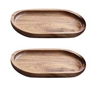 Lot de 2 plateaux en bois massif - service, thé ou salle de bain Label