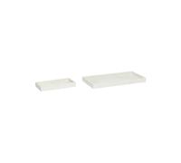 Lot de 2 plateaux en marbre blanc, 2 pièces, rectangulaires - Hübsch, Grand - 30x15x2 cm