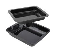 Zenker 9933750 Lot de 2 plats à four rectangulaires, plat a gratin, plat lasagne, grand plat four rectangulaire xxl, plat lasagne four, Acier émaillé, 40 x 34 x 8 cm | 33 x 25 x 5 cm