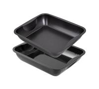 Zenker 9914750 Lot de 2 plats à four XXL rectangles, plat à poulet, Acier, Noir, 40 x 34 x 8 cm