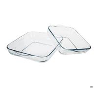 Lot de 2 plats carrés en verre - 5 five simply smart