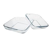 Lot de 2 plats carrés en verre - 5 five simply smart