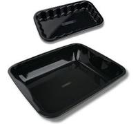 FM Professional 9912750 plat de four, plat émaillé, plaque cuisson au four, plat à gratin, plat XXL, petit plat à four, Acier émaillé, Noir, 40 x 34 cm | 21 x 12 cm